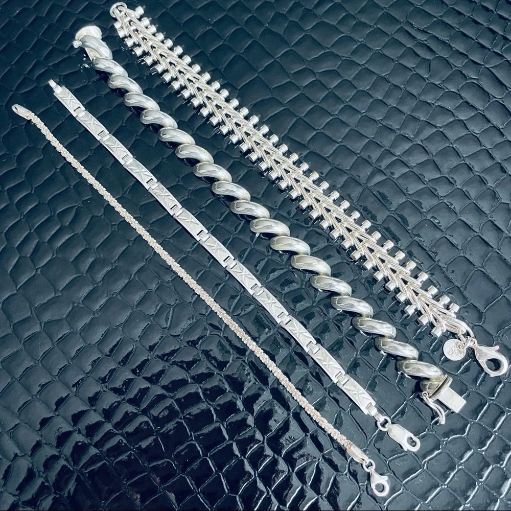 Sterling Silver Men's Chain Bracelet - Polished Silver